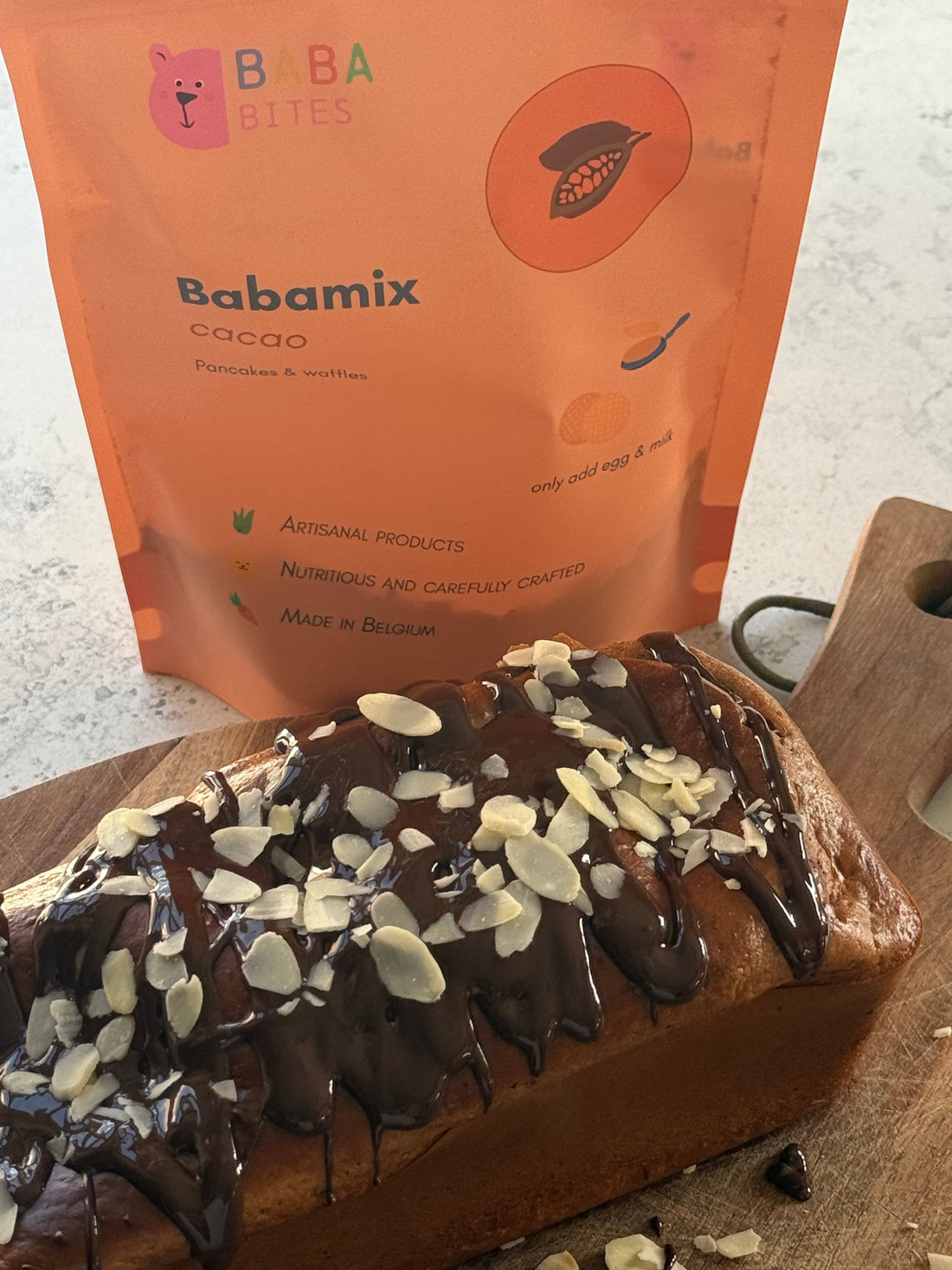 Cake met chocolade en banaan